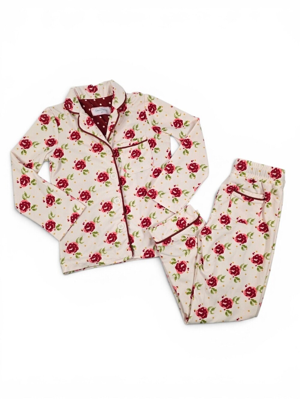 SweetHoney Rose Floral Pajama Set Girls 4T Soft Flannel Lounge Sleepwear